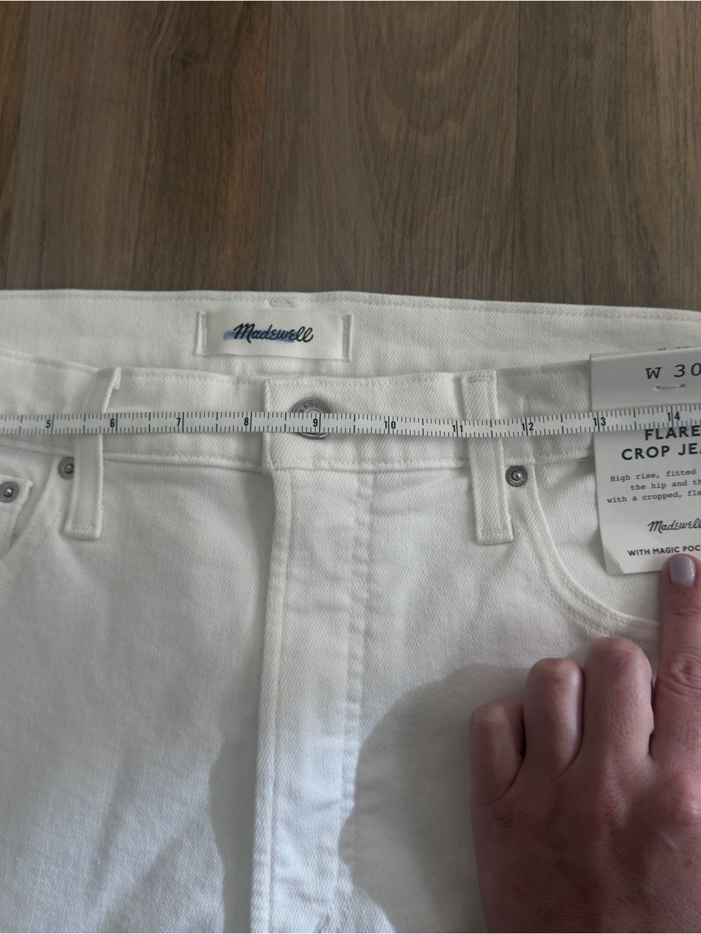 Madewell The Stretch Flare Crop Jeans in White - Size 30 - Picture 5 of 5